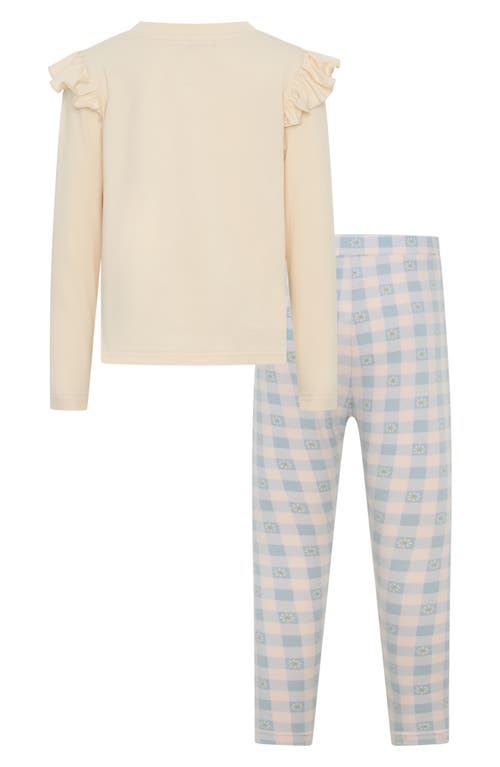 DOT AUSTRALIA DOT AUSTRALIA KIDS' LONG SLEEVE RUFFLE TEE & PLAID LEGGINGS SET