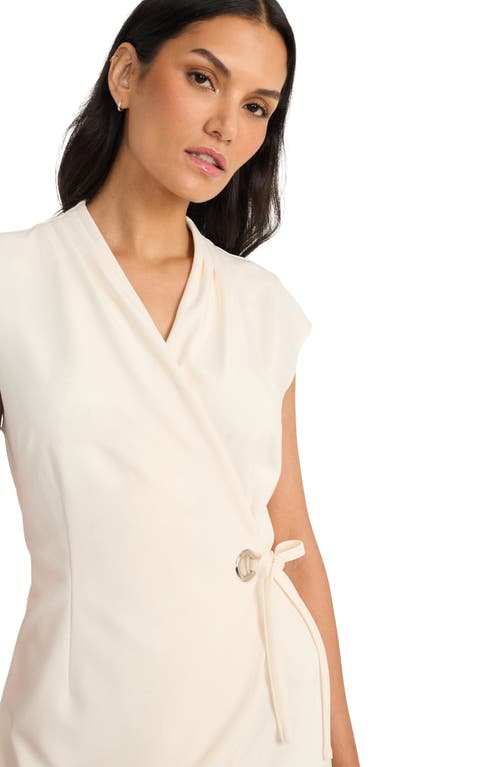 Maggy London Grommet Detail Wrap Front Sress In Sugar Swizzle