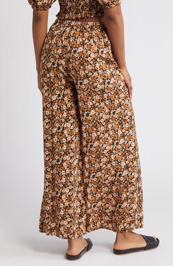 Sea of Dreams Floral Print Wide Leg Pants