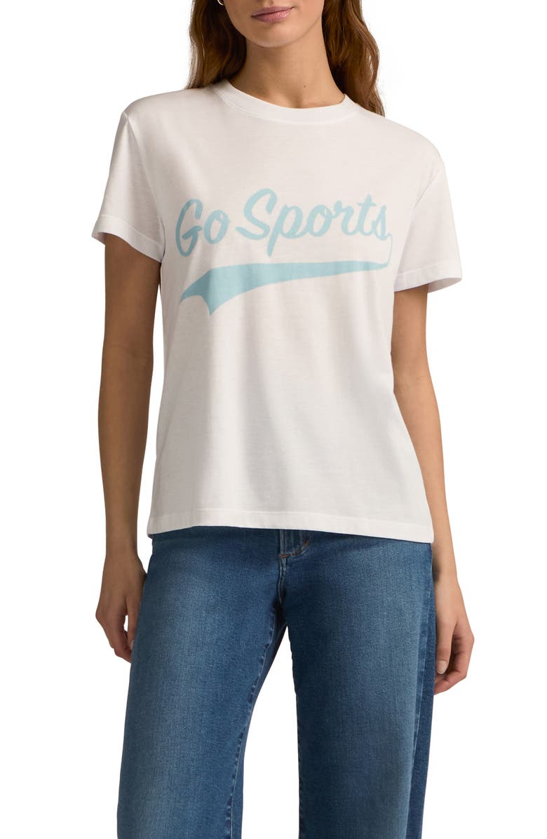 Favorite Daughter Go Sports Graphic T-Shirt, Main, color, White W/ Baby Blue