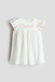 H&M Embroidery-detail Cotton Dress