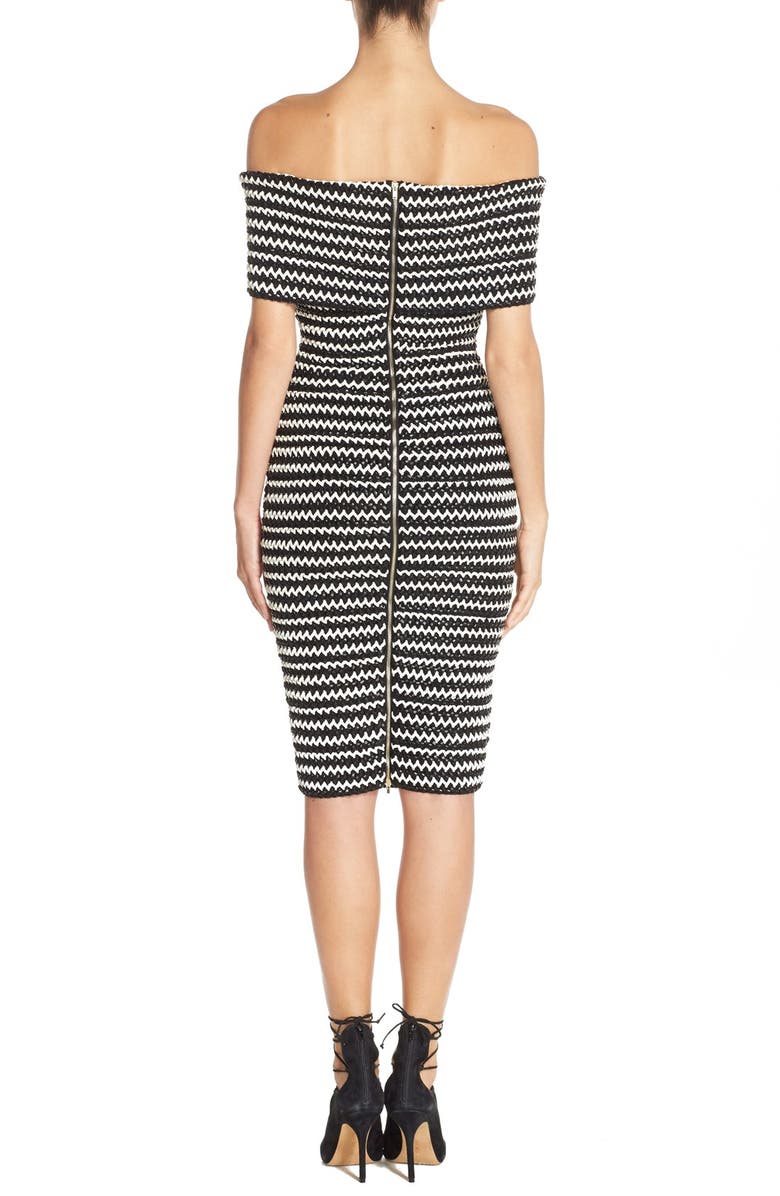 Elliatt 'Sculpture' Chevron Stripe Woven Sheath Dress, Alternate, color,