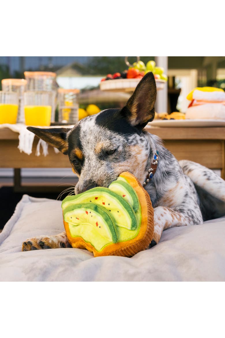 Barking Brunch Avodoggo Toast Plush Dog Toy, Alternate, color, Multicolored