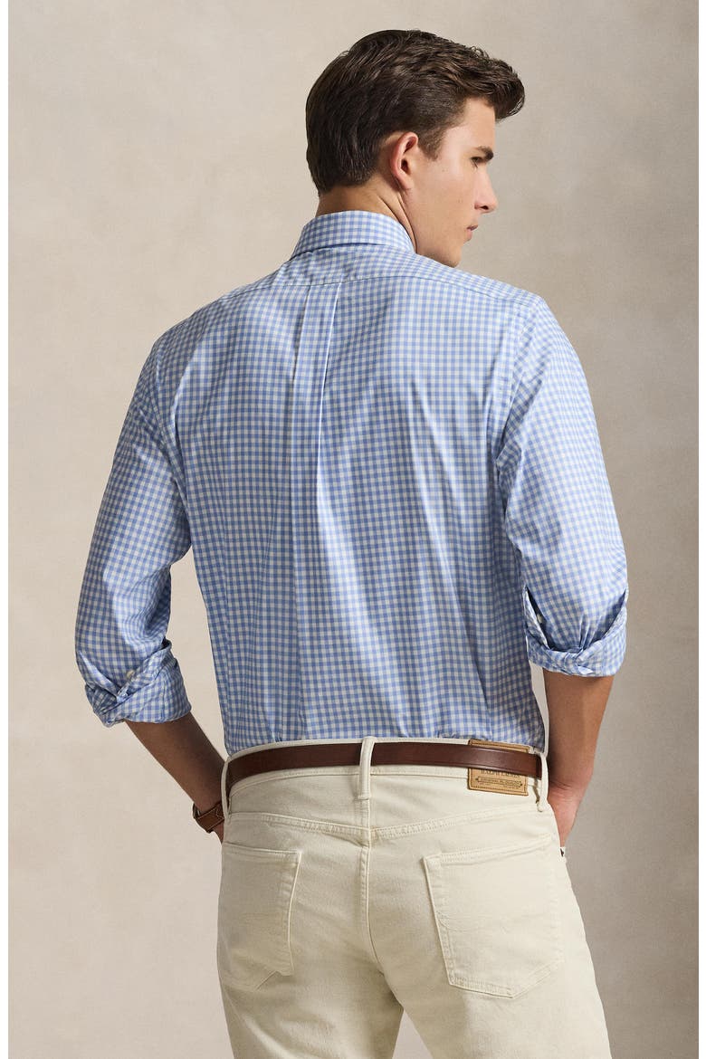 Classic Fit Performance Twill Button-Down Shirt, Alternate, color, FALL BLUE DECKWASH WHITE
