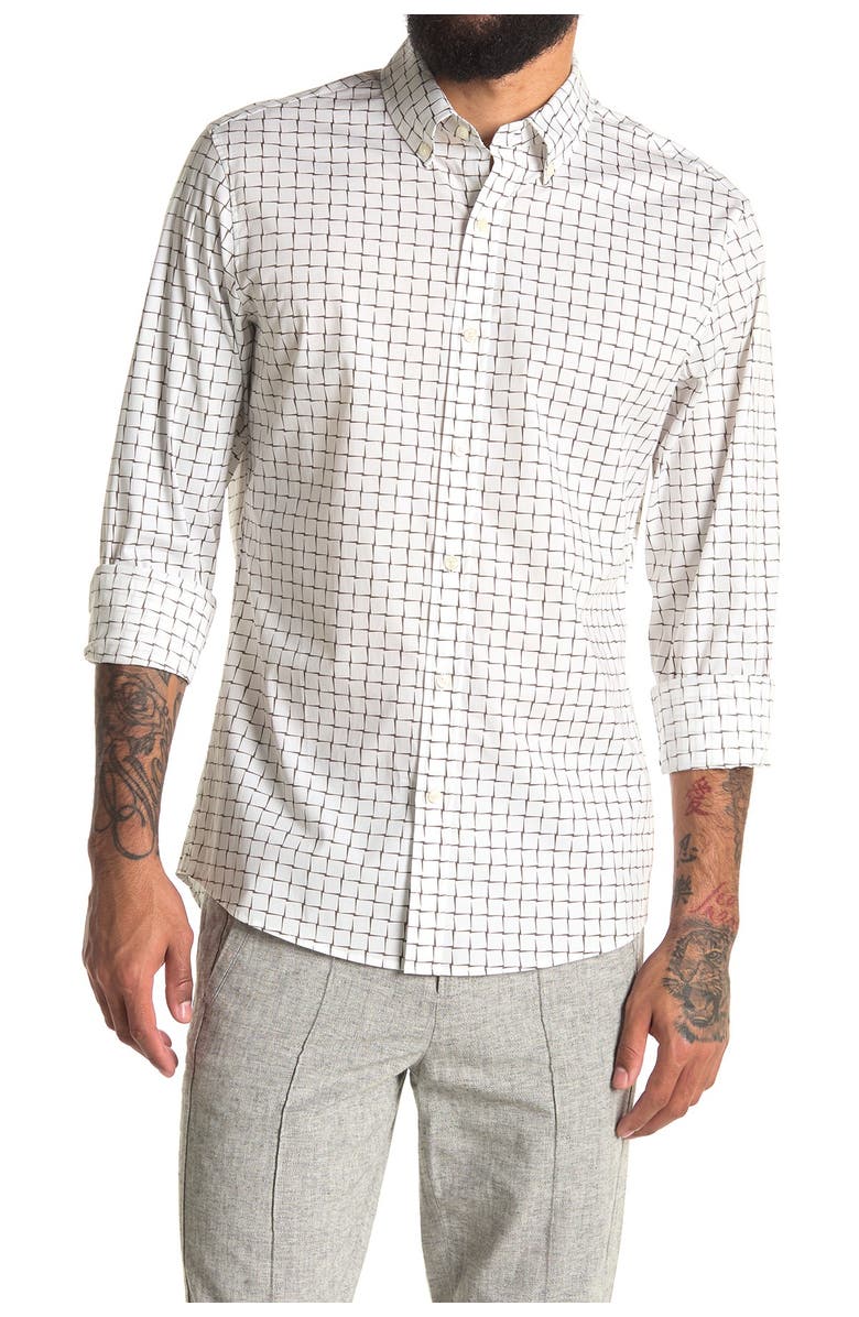 Michael Kors Tile Print Slim Fit Sport Shirt, Main, color,