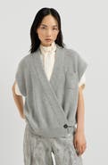Brunello Cucinelli Cashmere English rib wrap cardigan