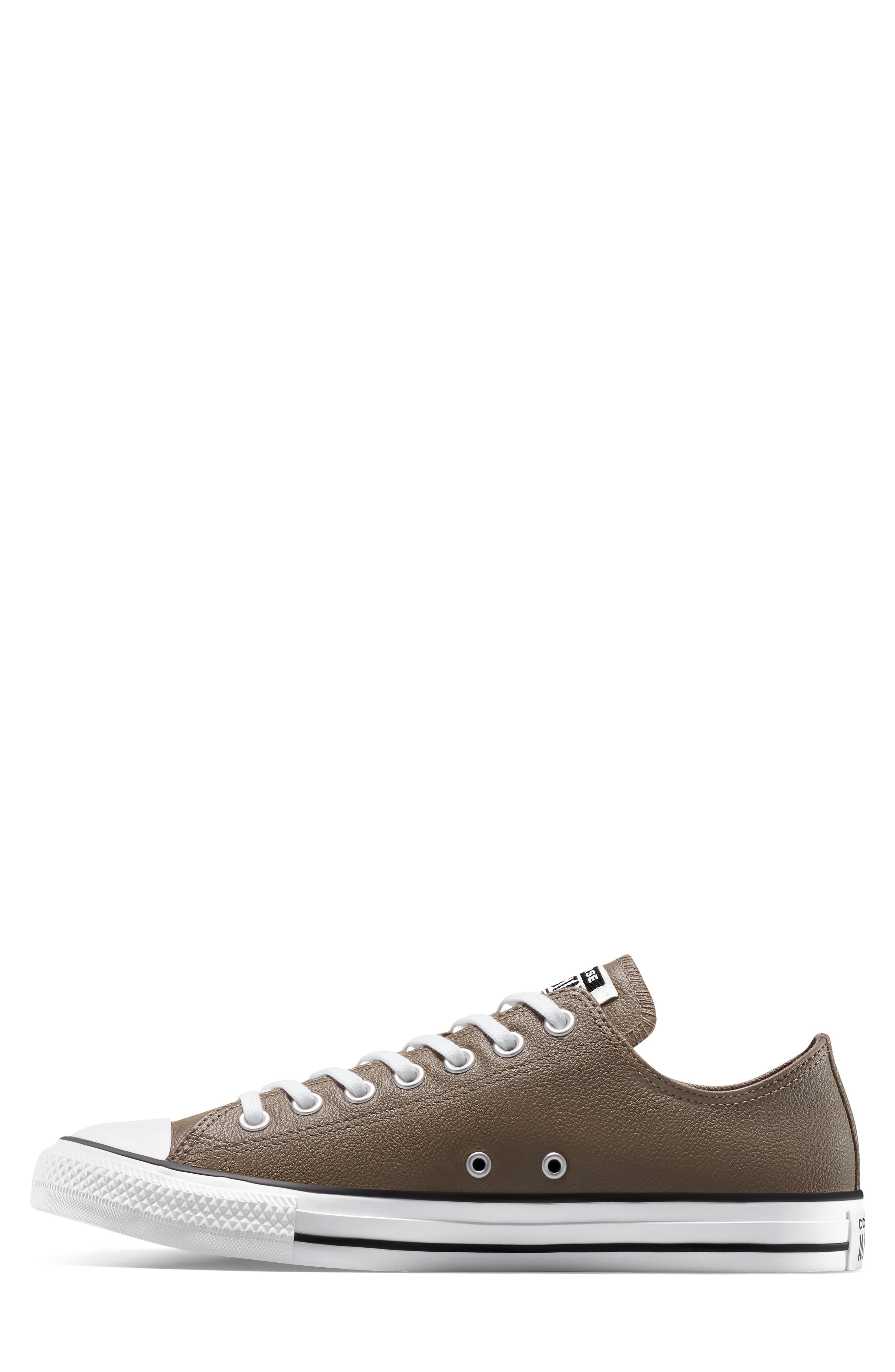 Converse Chuck Taylor All Star Leather Low Top Sneaker, Alternate, color, Classic Taupe/ White/ Black