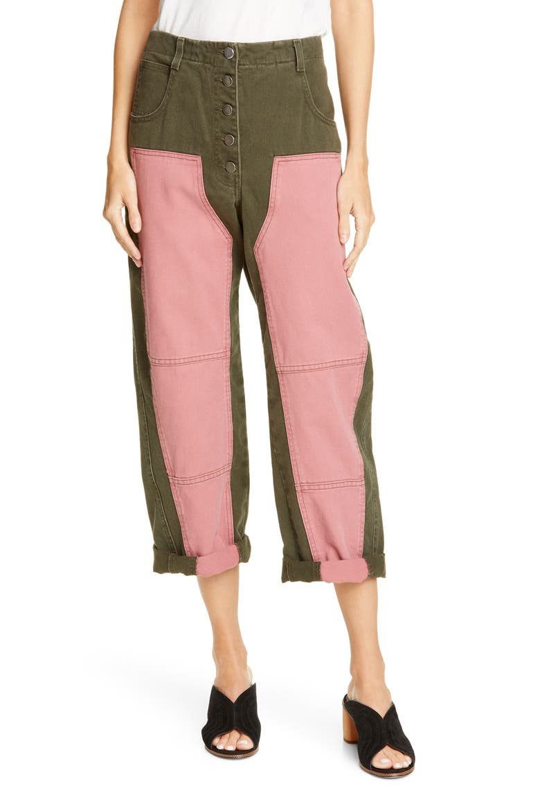 Handy Colorblock Crop Pants, Main, color, JALAPENO