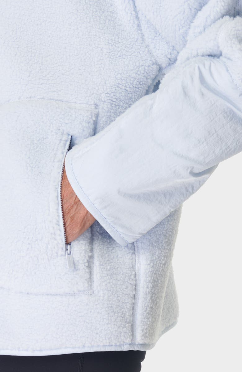 Sweaty Betty Oversize Fleece Half Zip Top, Alternate, color, Salt Blue
