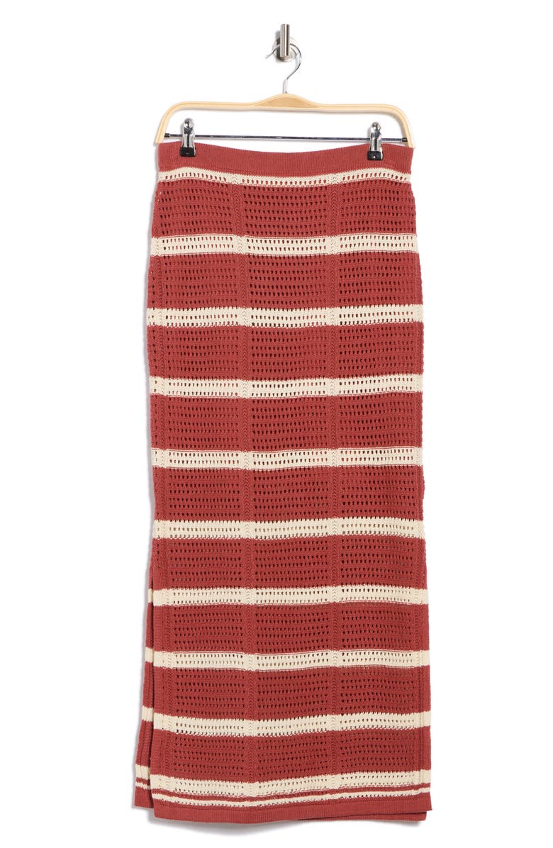 VERO MODA Sardina Stripe Sweater Skirt, Alternate, color, Marsala/ Birch