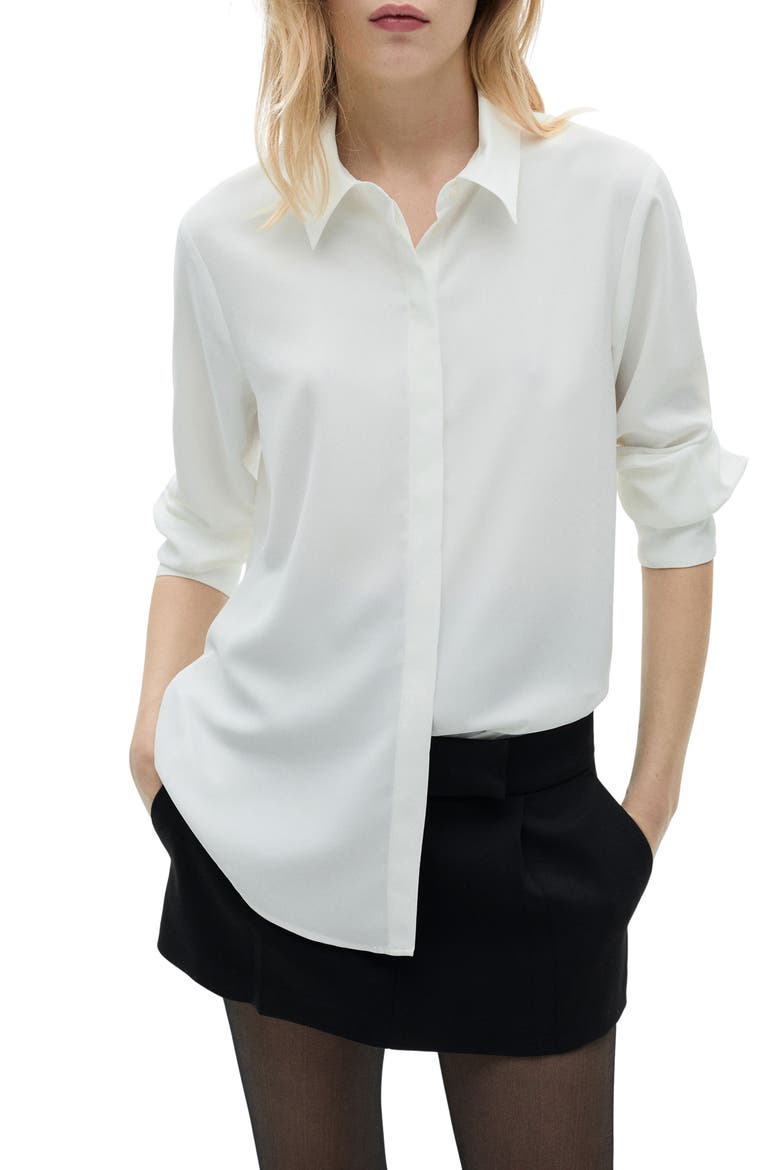 Button-Up Shirt, Main, color, OFF WHITE