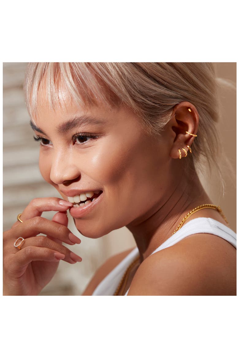 Corda Huggie Hoop Earrings, Alternate, color, YELLOW GOLD