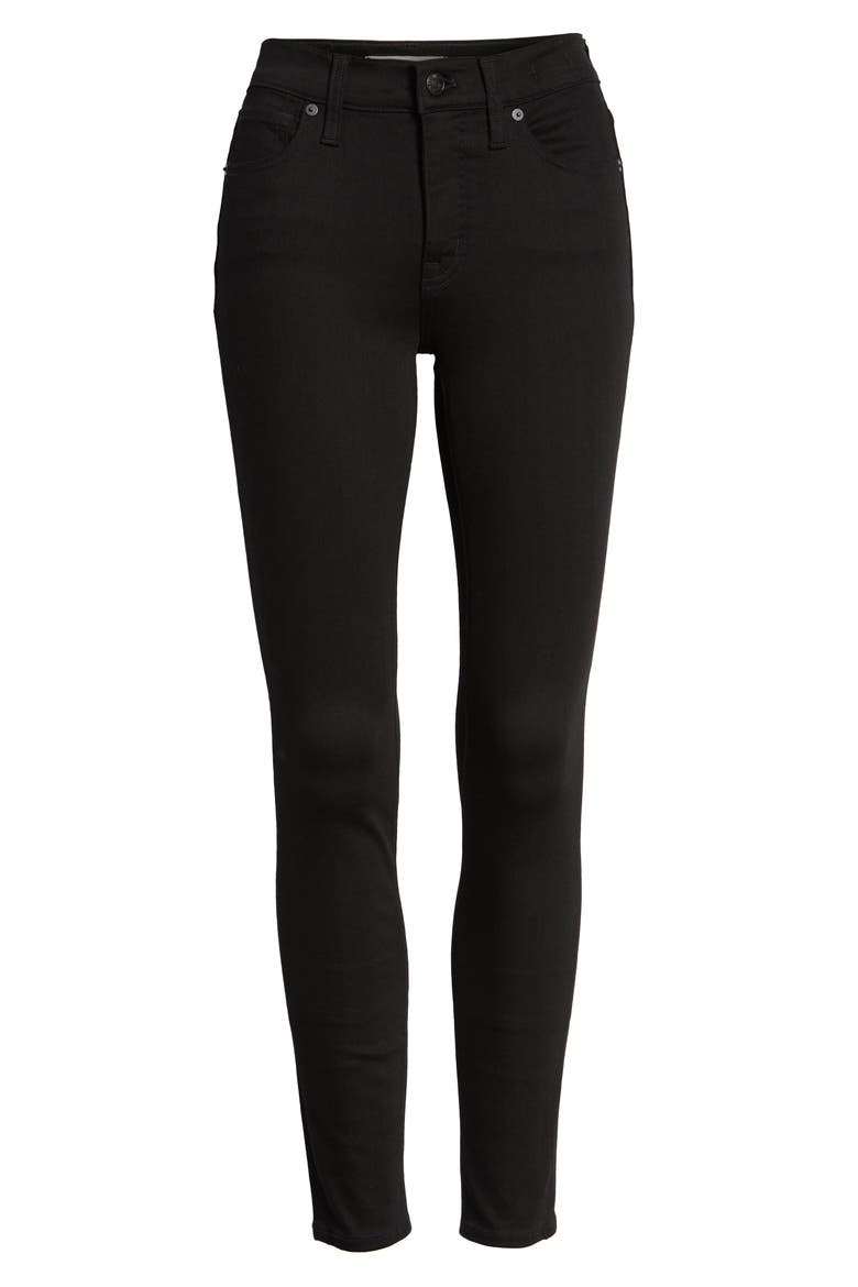 9-Inch High Waist Skinny Jeans, Alternate, color, BLACK FROST