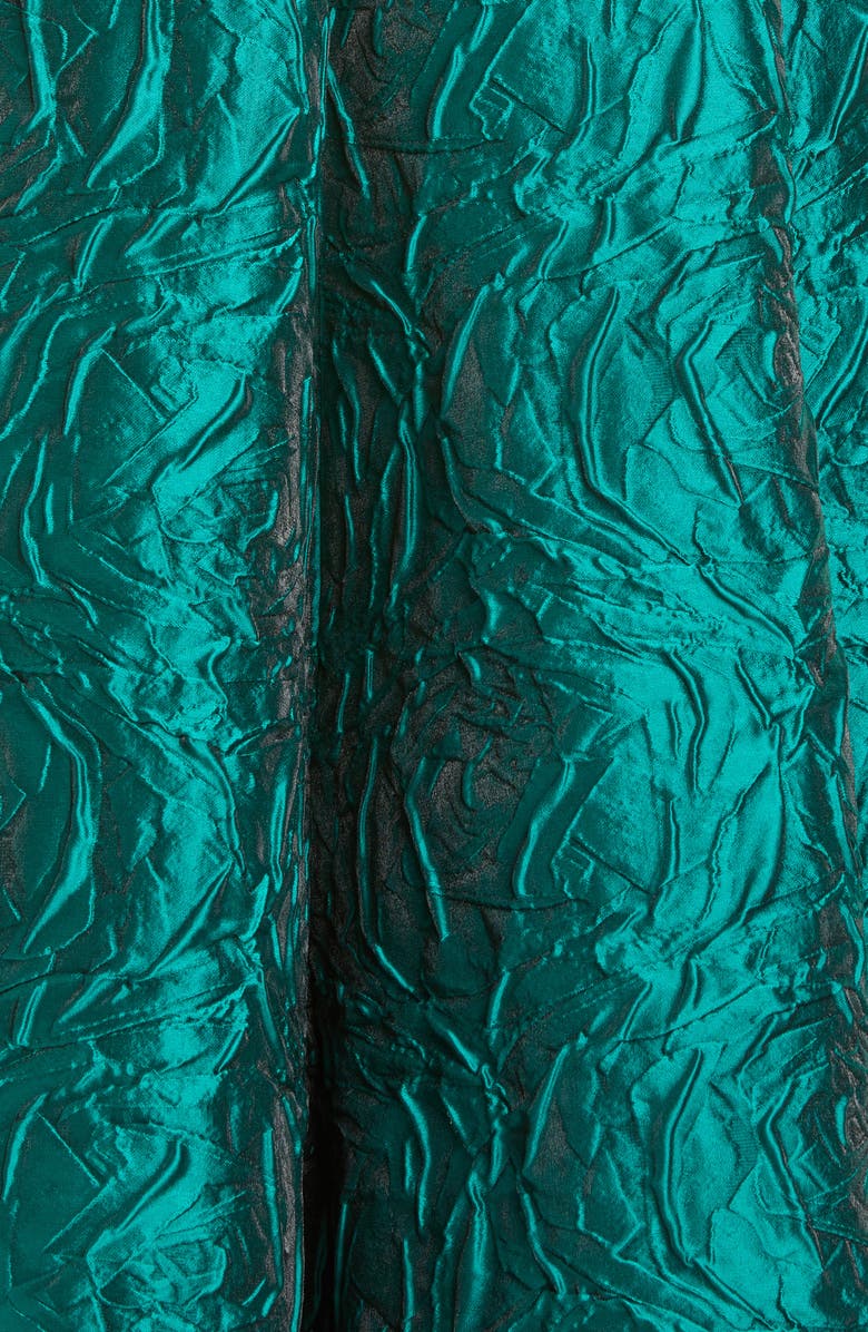 Talbot Runhof Rose Jacquard Fit & Flare Midi Dress, Alternate, color, Teal