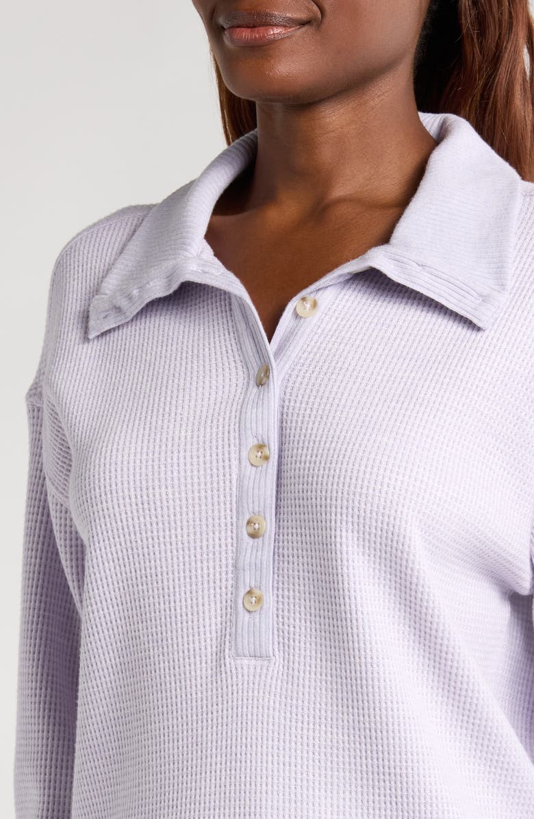 TravisMathew Long Weekend Henley Sweatshirt, Alternate, color, Heather Iris