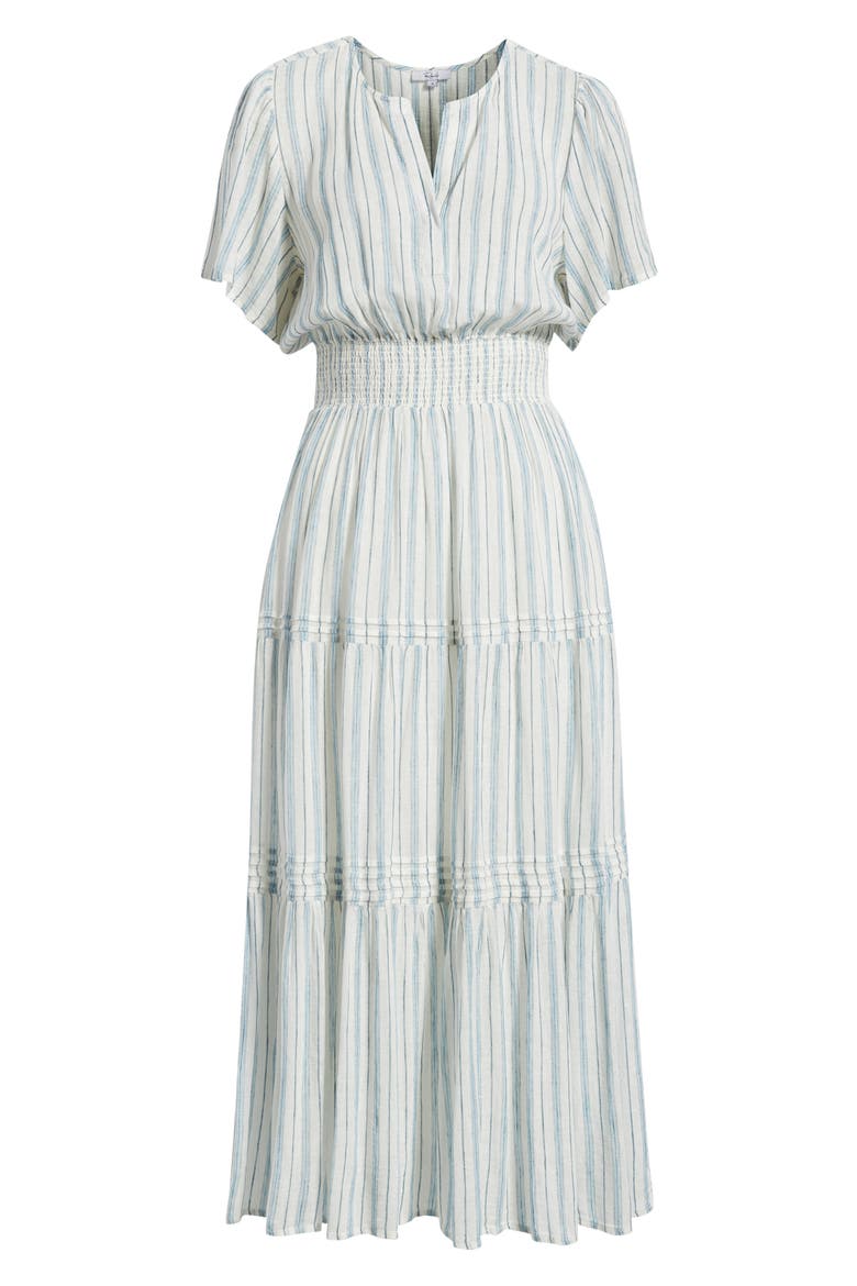Cannes Stripe Linen Blend Dress, Alternate, color, WINDWARD STRIPE