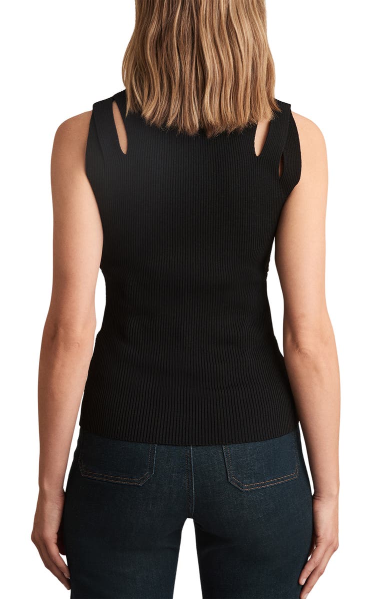 Reiss Rhylee Rib Tank, Alternate, color, Black