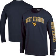 Champion Men's Champion Navy West Virginia Mountaineers Arch Over Logo 2-Hit Long Sleeve T-Shirt
