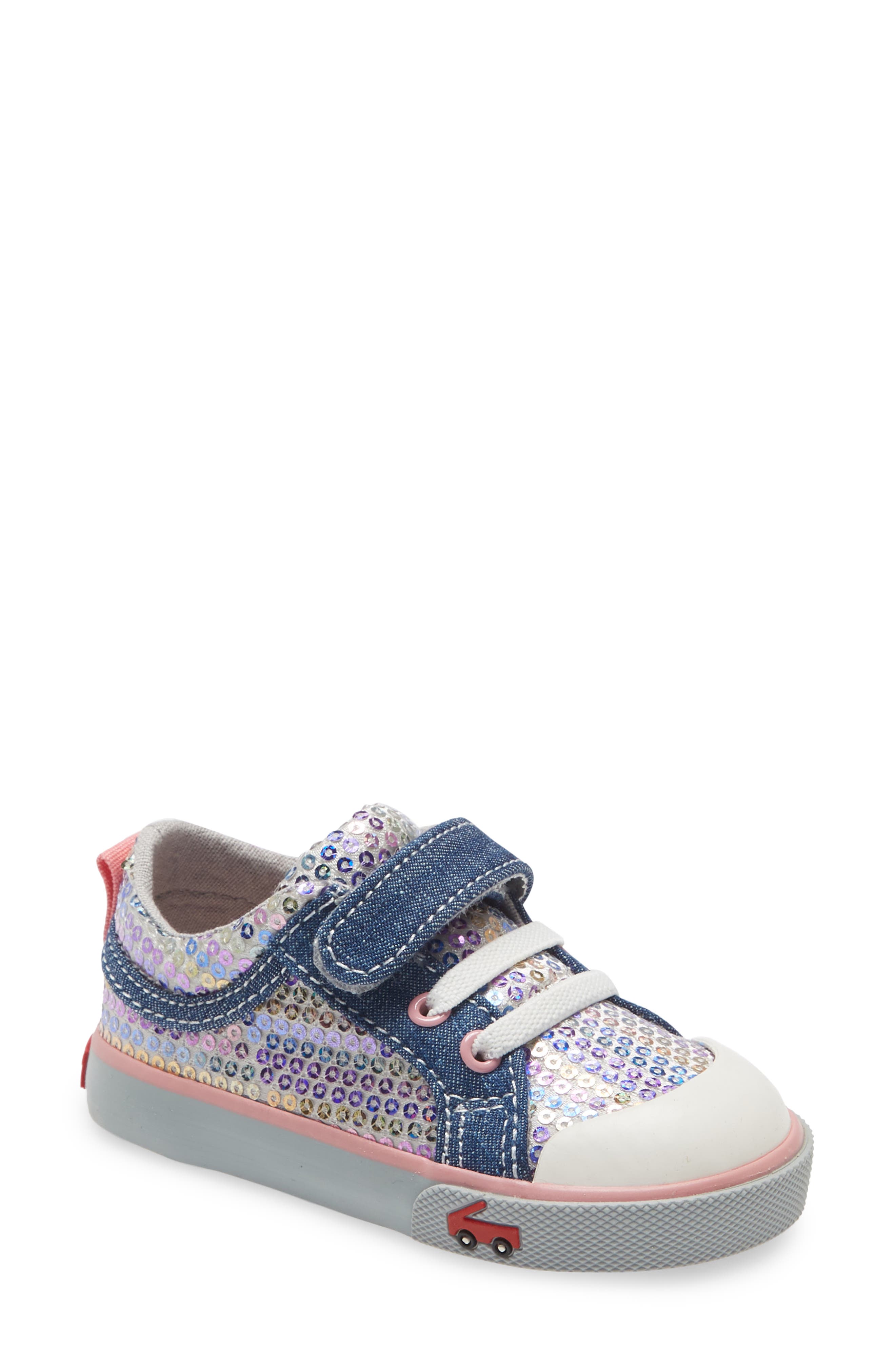 Kristin Sneaker, Main, color, CHAMBRAY/ SEQUINS