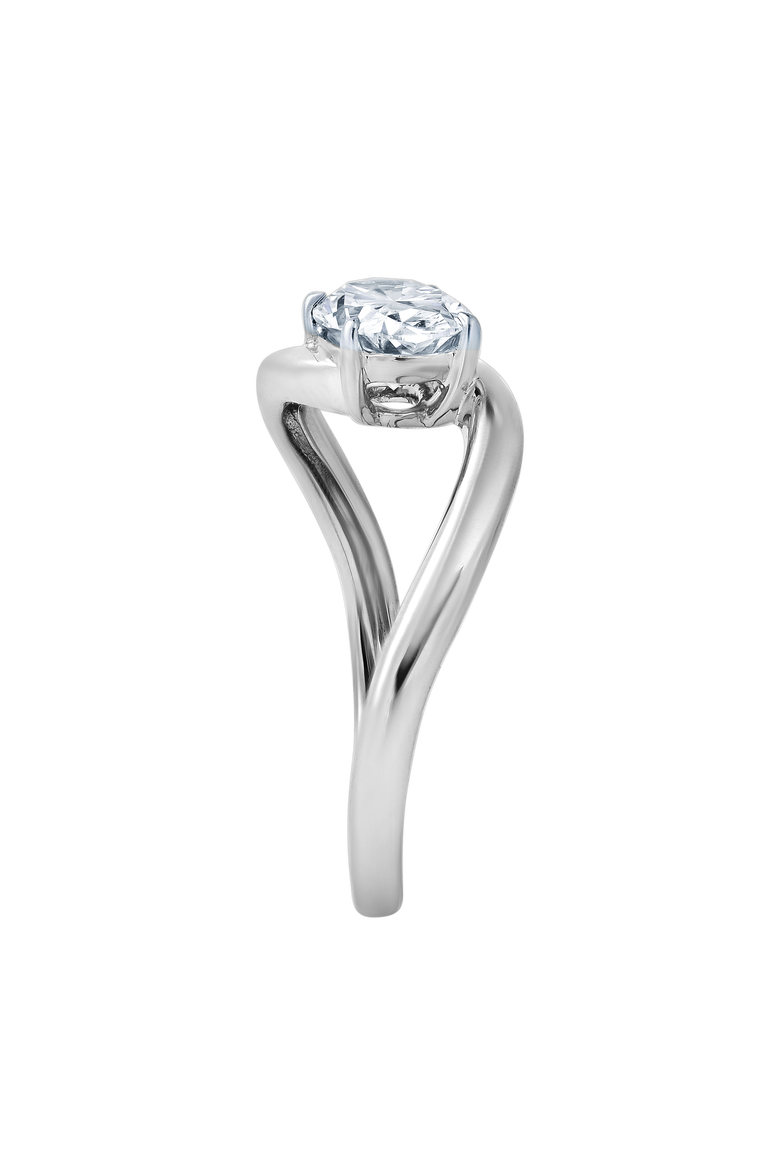 Lilian 1 Ct Oval Lab Grown Diamond Engagement Ring, Alternate, color, 14K White Gold
