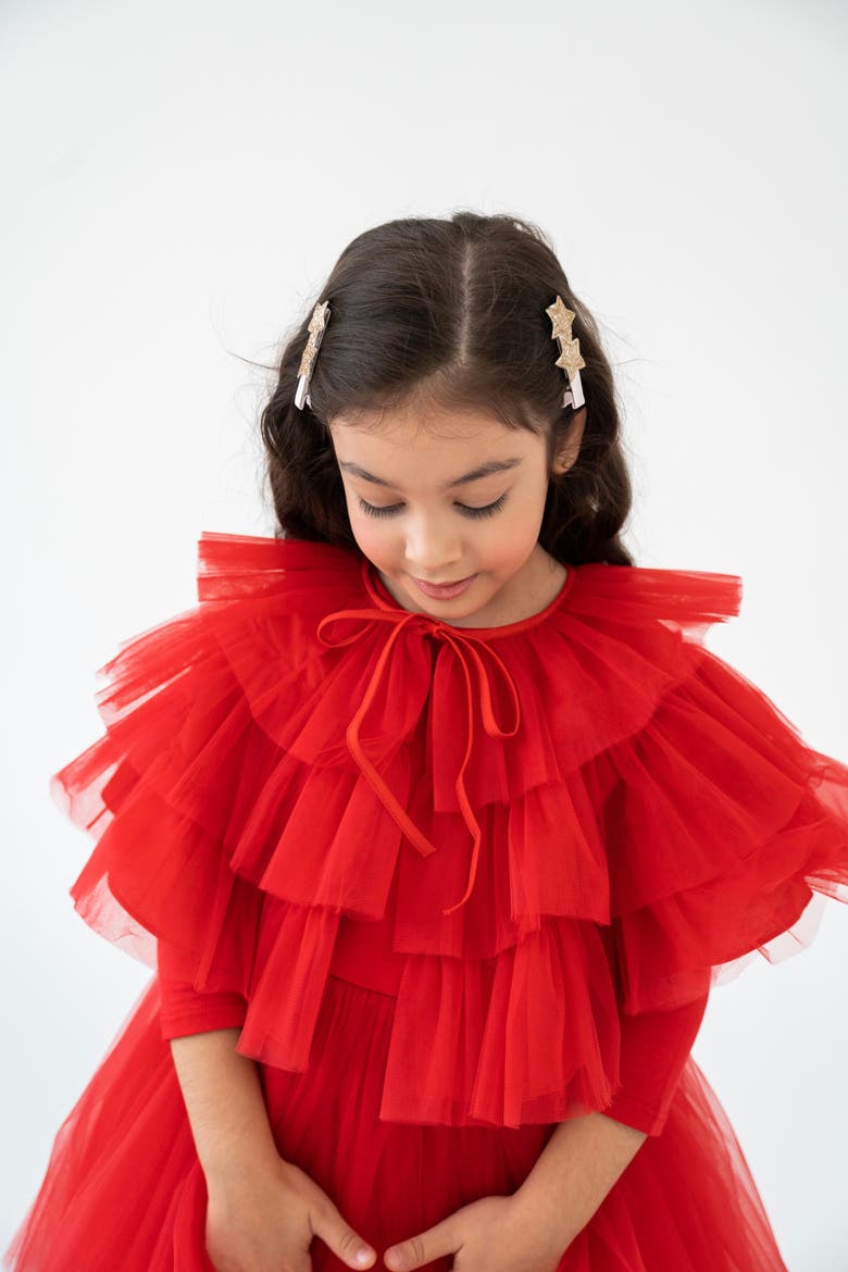 Heart Tulle Dress Set, Alternate, color, Red Love