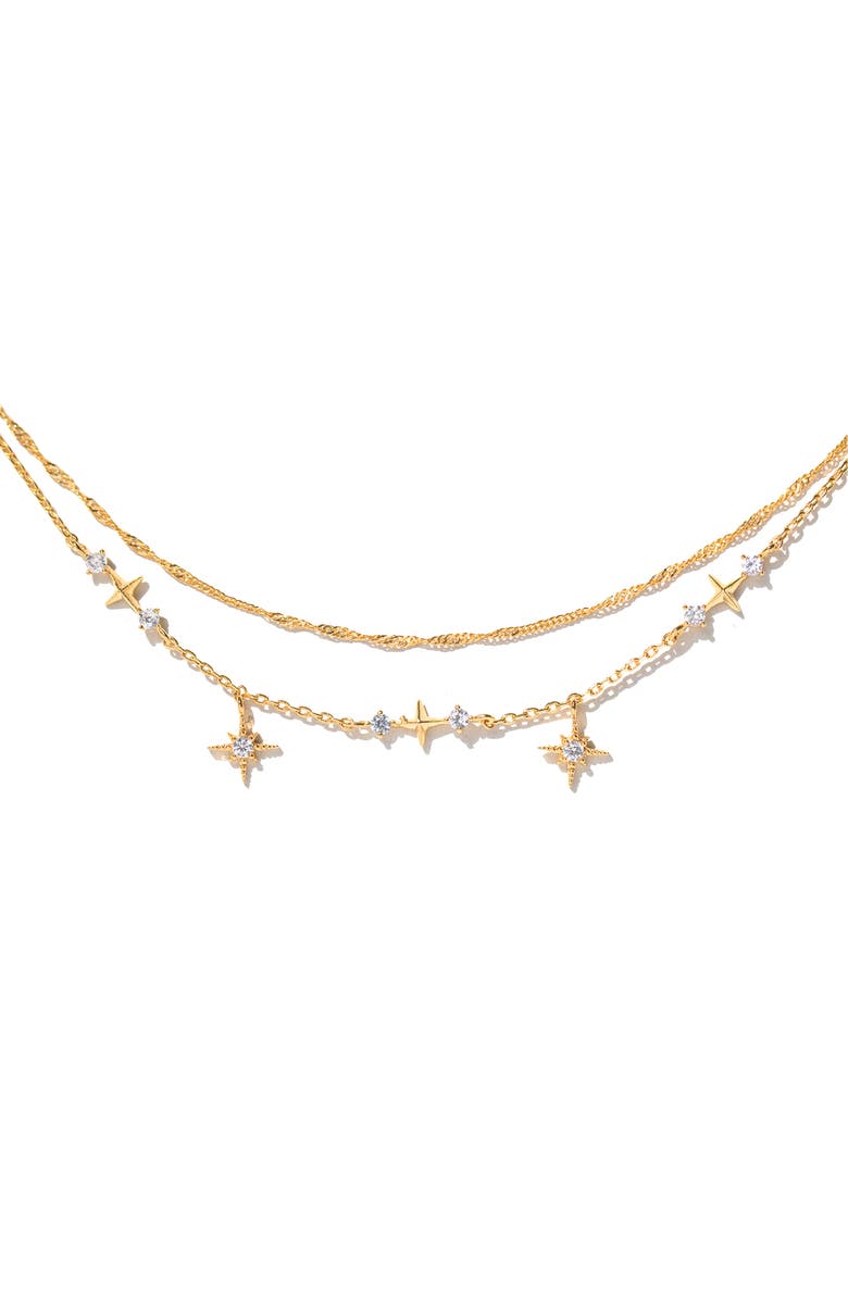 Girls Crew Wandering Stars Necklace, Main, color, Gold