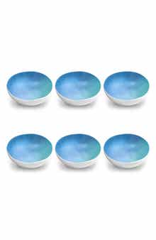 Oceanic Ombré Set of Six Melamine Bowls