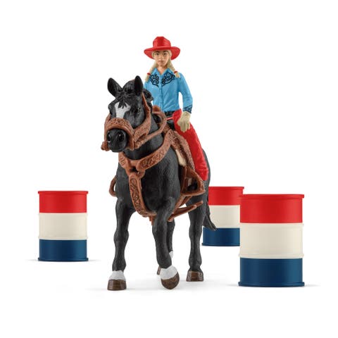Farm World Cowgirl Barrel Racing Fun, 7 Piece Playset, Kids