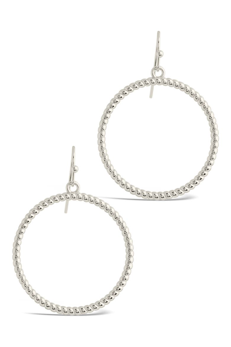 Terina Hoop Drop Earrings, Alternate, color, SILVER