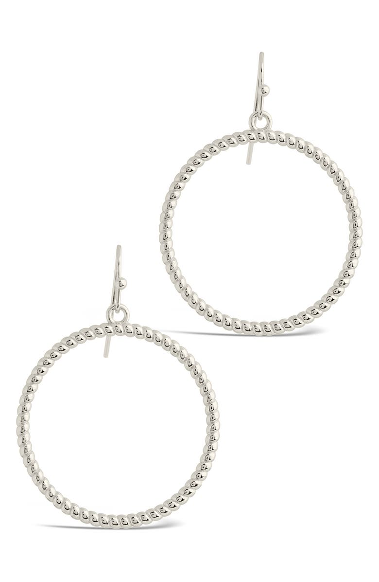 Sterling Forever Terina Hoop Drop Earrings, Alternate, color, Silver