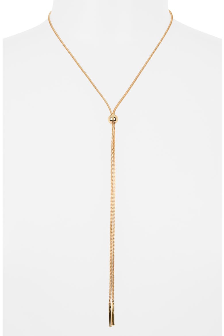 Dainty Bolo Chain Necklace, Alternate, color, GOLD