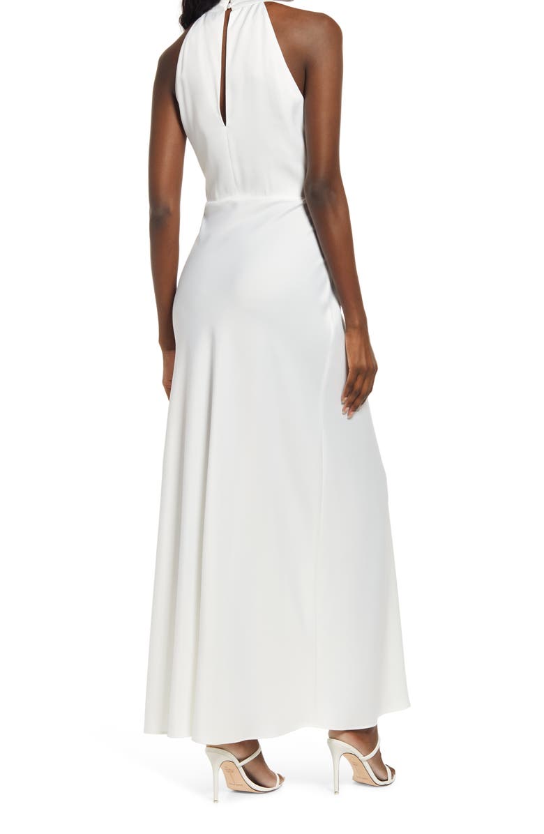 WAYF Cora Mock Neck Slit Front Maxi Dress, Alternate, color,