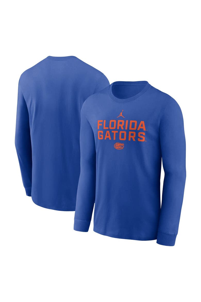 Men's Jordan Brand Royal Florida Gators 2025 Sideline Performance Long Sleeve T-Shirt, Main, color, Royal