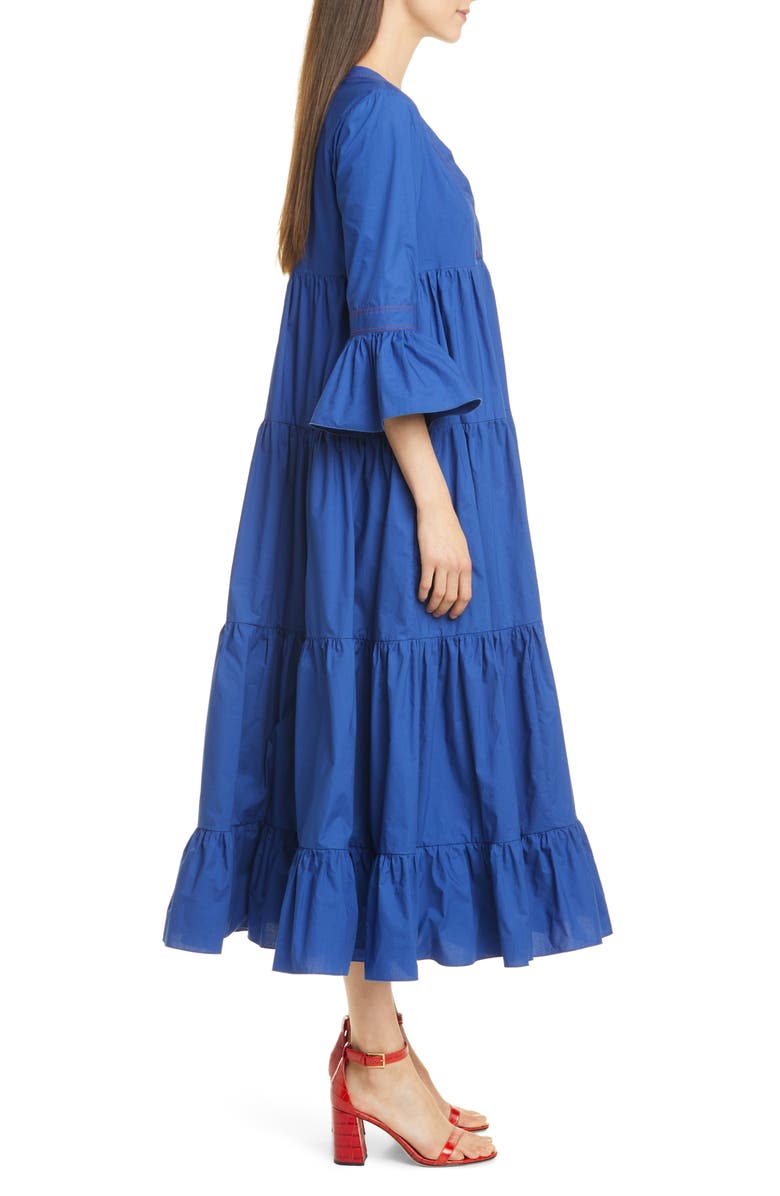 La DoubleJ Jennifer Jane Tiered Ruffle Cotton Maxi Dress, Alternate, color,