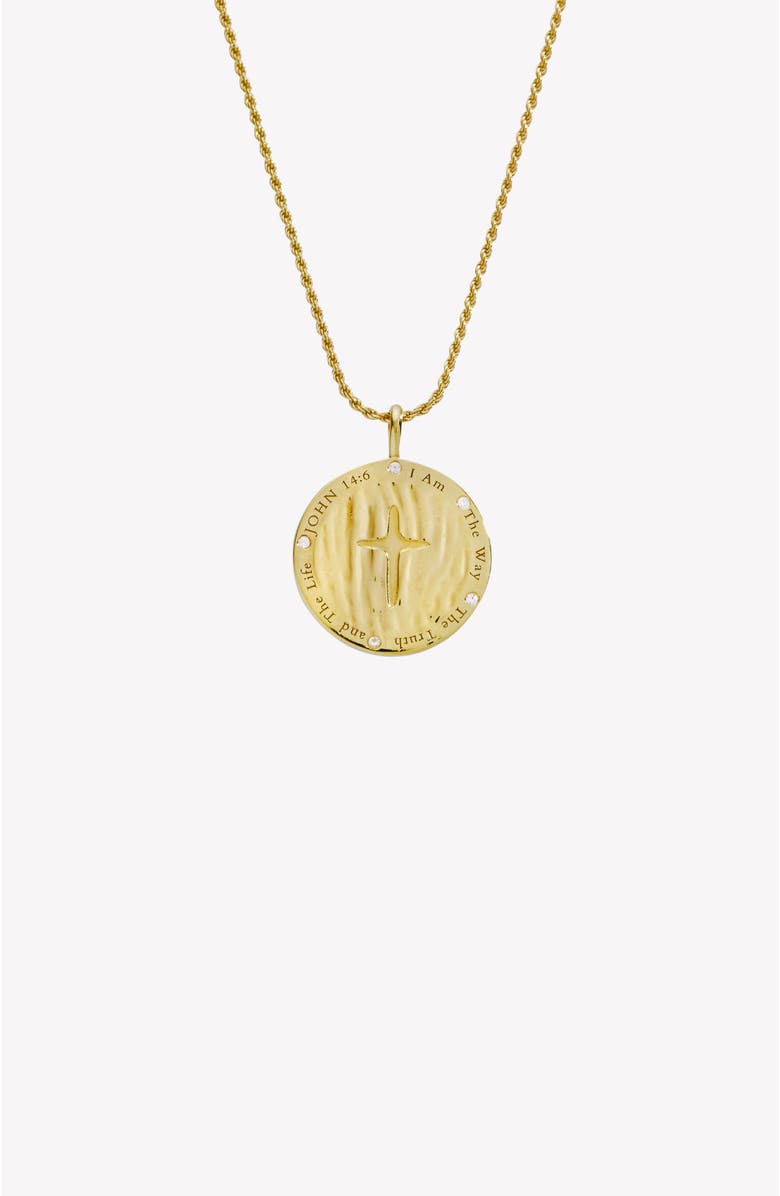 Rizen Jewelry True Direction Compass Necklace, Alternate, color, 18K Gold Plated
