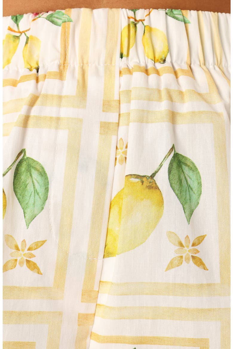 Domenica Cotton Button-Up Shirt & Shorts Set, Alternate, color, LEMON PRINT