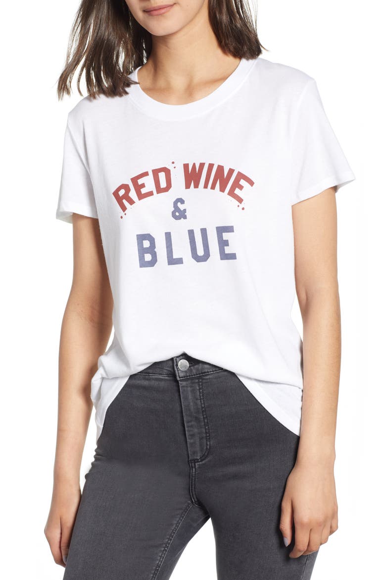 Red Wine & Blue Tee, Main, color, WHITE