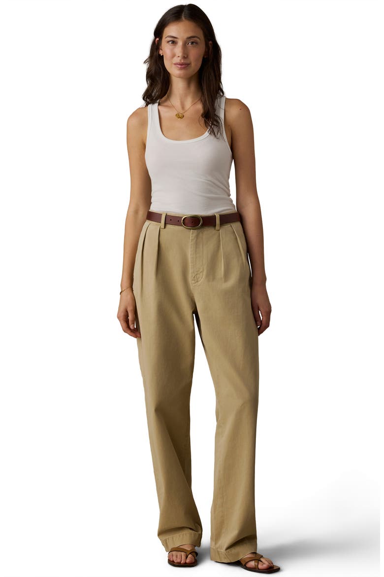 Seafarer Wide Leg Pleated Chino Pants, Alternate, color, KHAKI