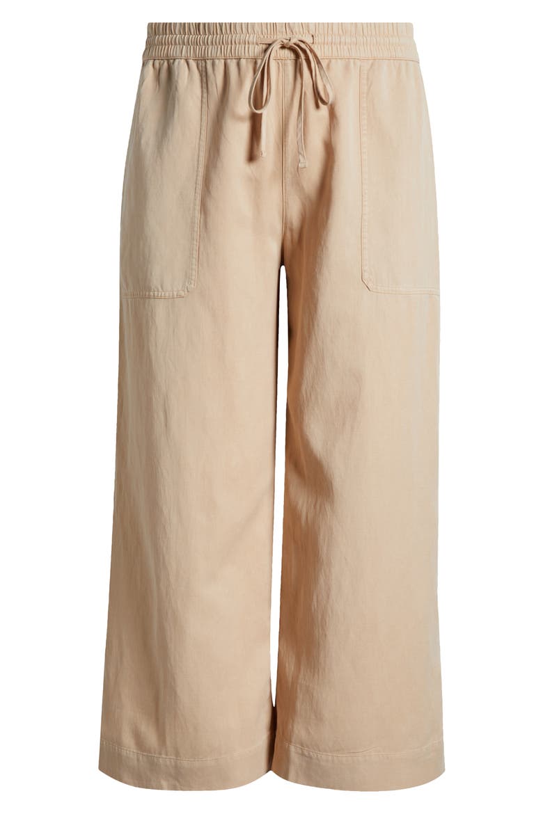 Linen Blend Crop Pants, Alternate, color, TAN SHORE