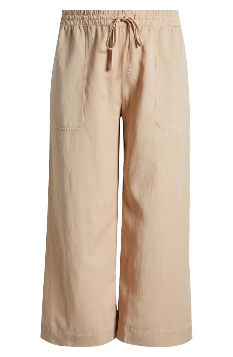Caslon<sup>®</sup> Linen Blend Crop Pants, Alternate, color, Tan Shore