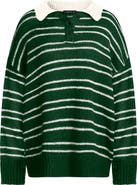 LIONESS Rising Sun Stripe Polo Sweater