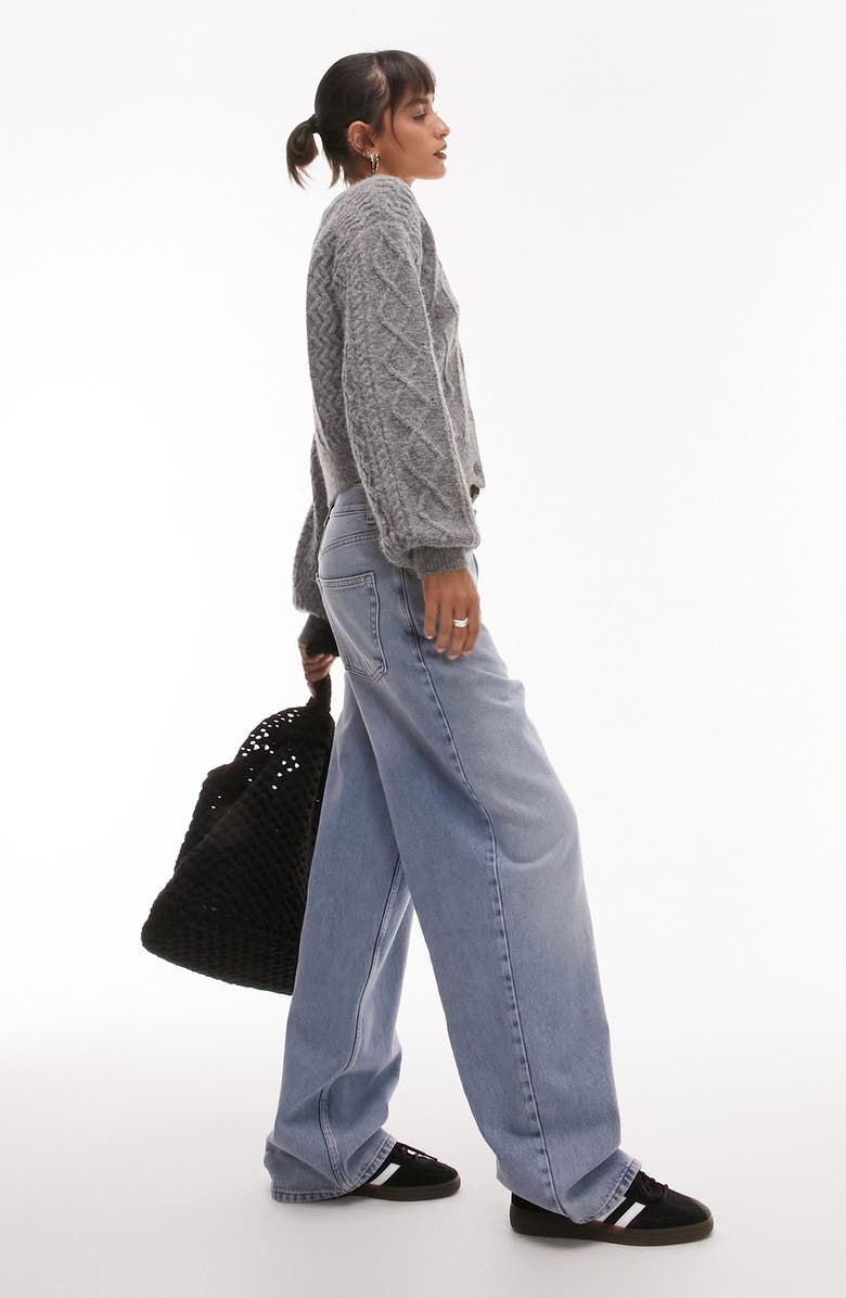 Topshop Cable Stitch Cardigan, Alternate, color,