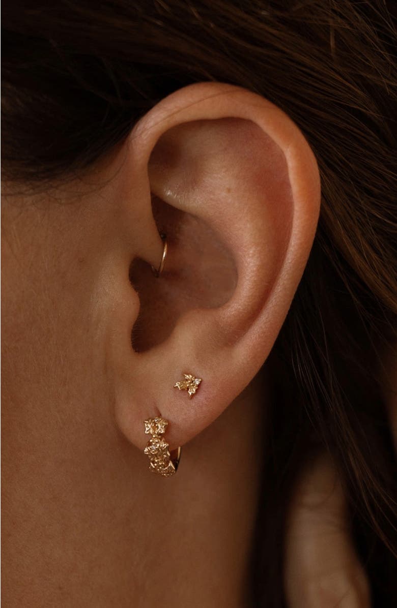 MADE BY MARY CZ Birth Flower Stud Earrings, Alternate, color, December - Gold Vermeil