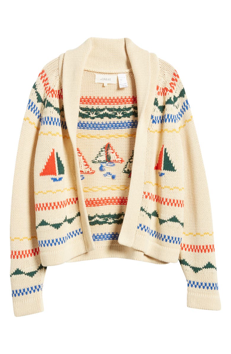THE GREAT. The Sailboat Lodge Shawl Collar Cardigan, Alternate, color,