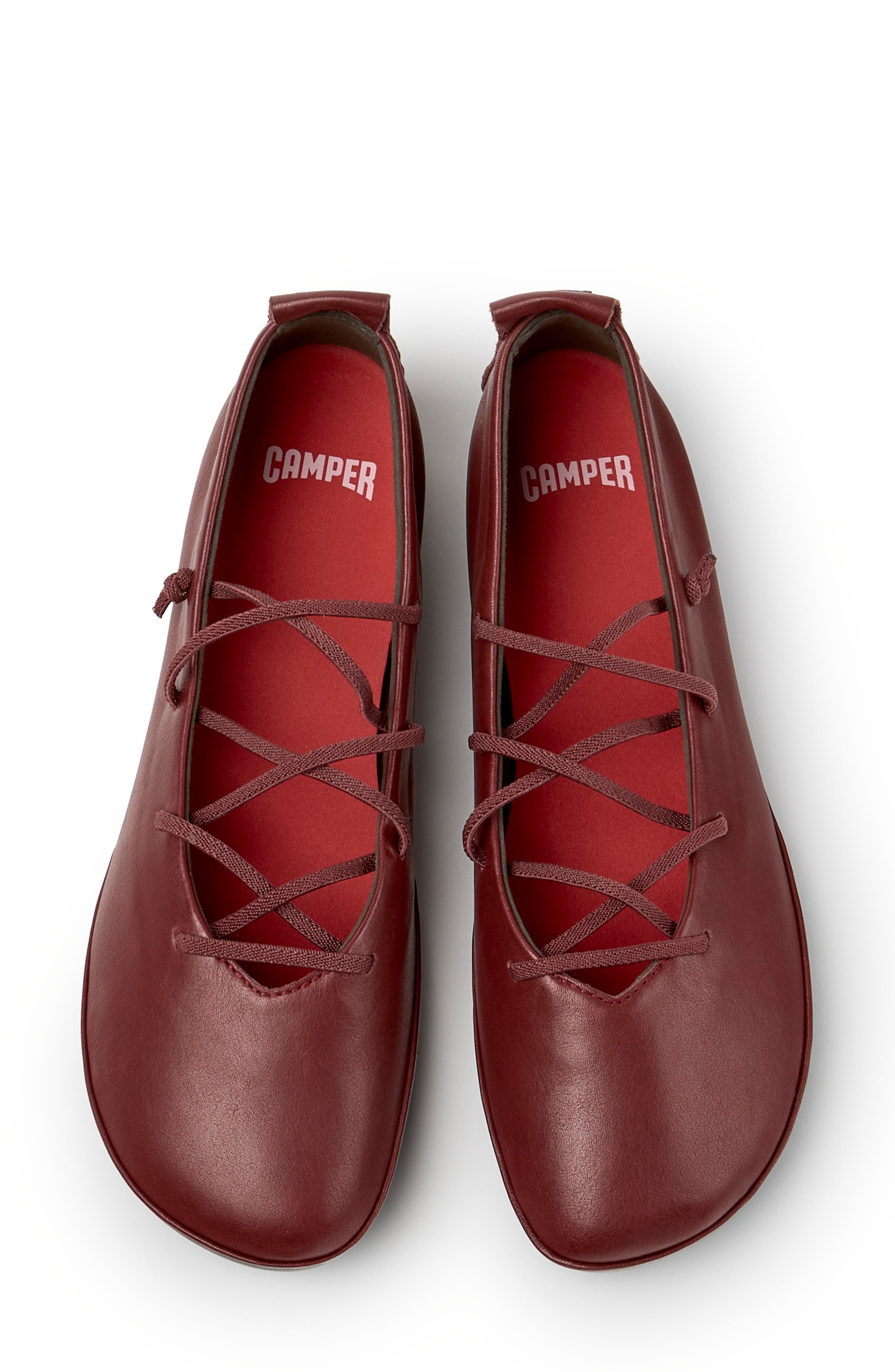 Right Nina Flat, Alternate, color, BURGUNDY