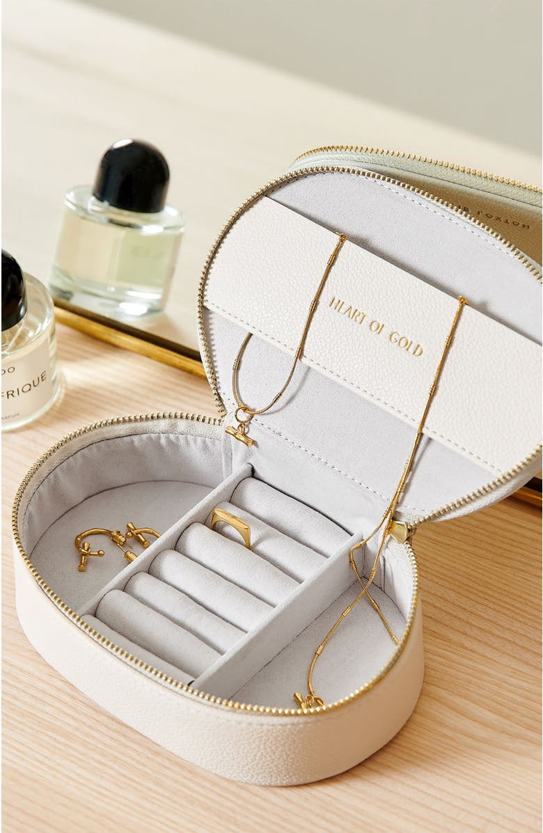 Katie Loxton Oval Jewellery Box, Alternate, color, Off White