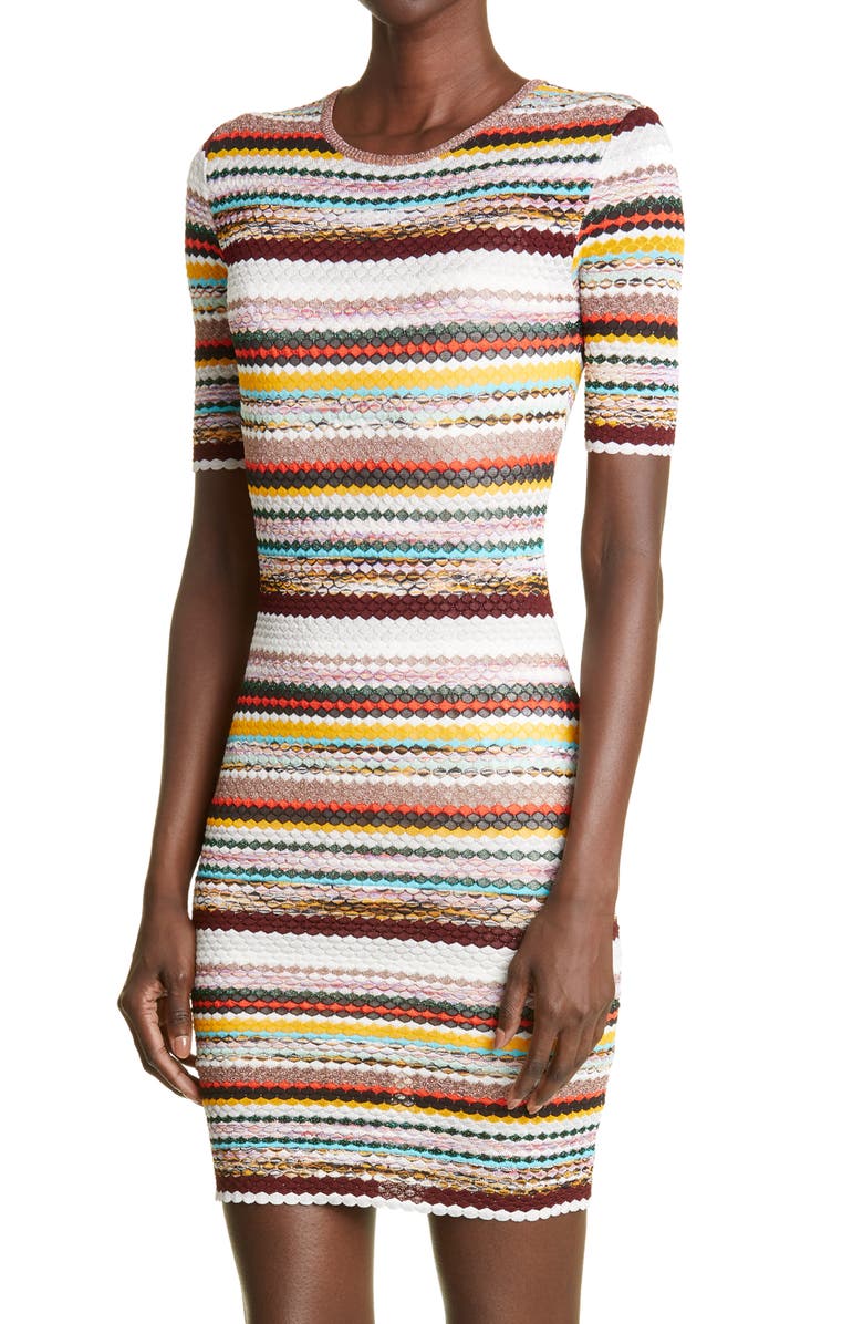 Missoni Metallic Stripe Sweater Dress, Alternate, color,