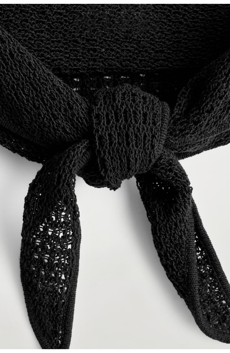 COS Open-Knit Triangle Scarf, Alternate, color, Black