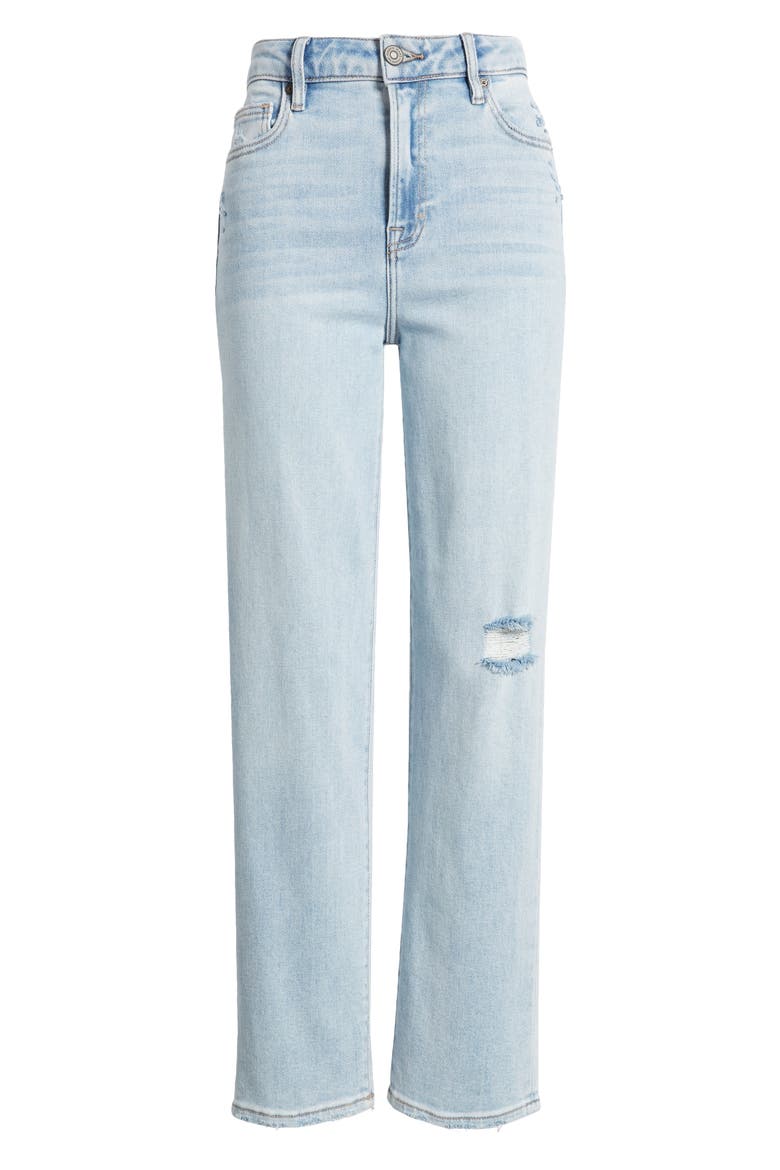 Ripped Straight Leg jeans, Alternate, color, LIGHT WASH