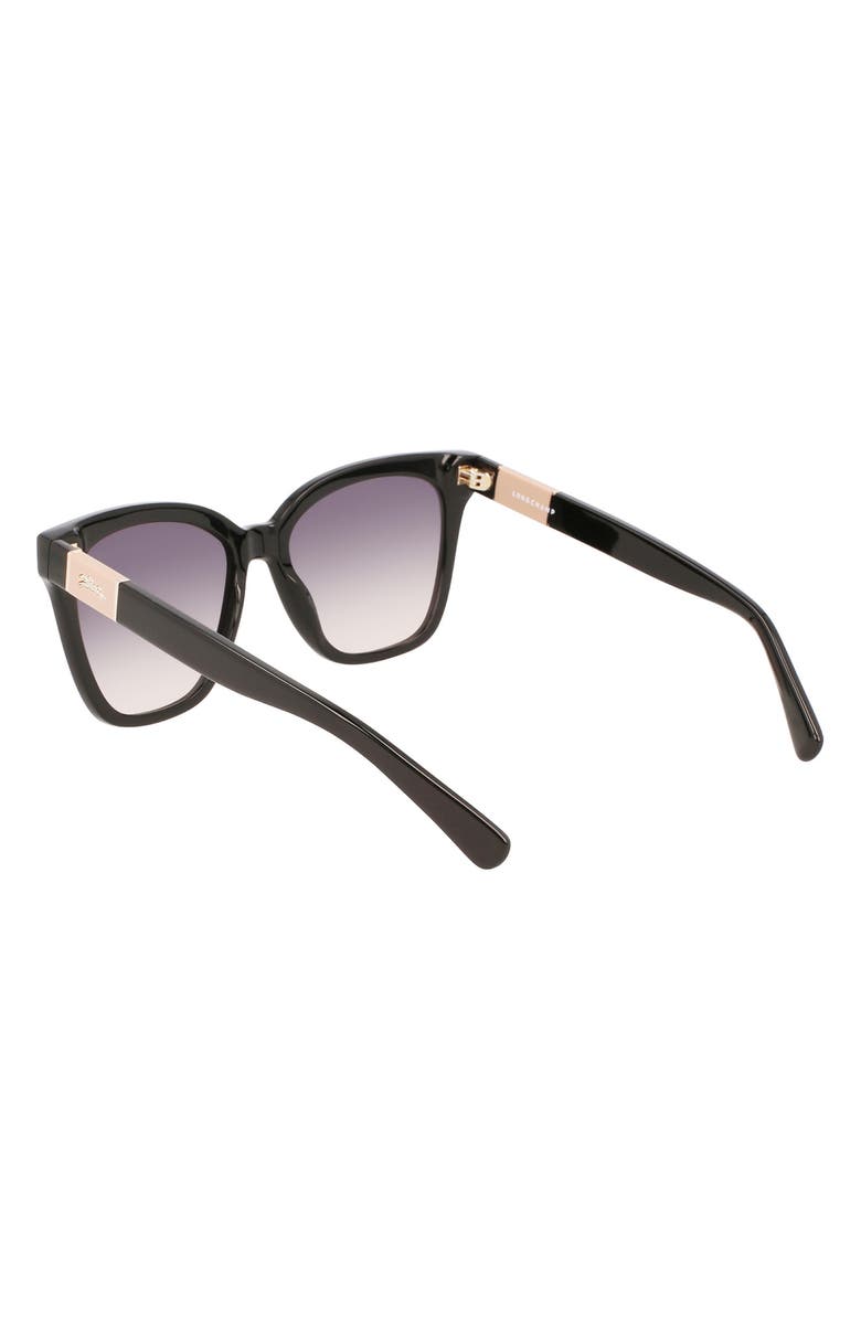 Longchamp Le Pliage 54mm Gradient Rectangle Sunglasses, Alternate, color, Black